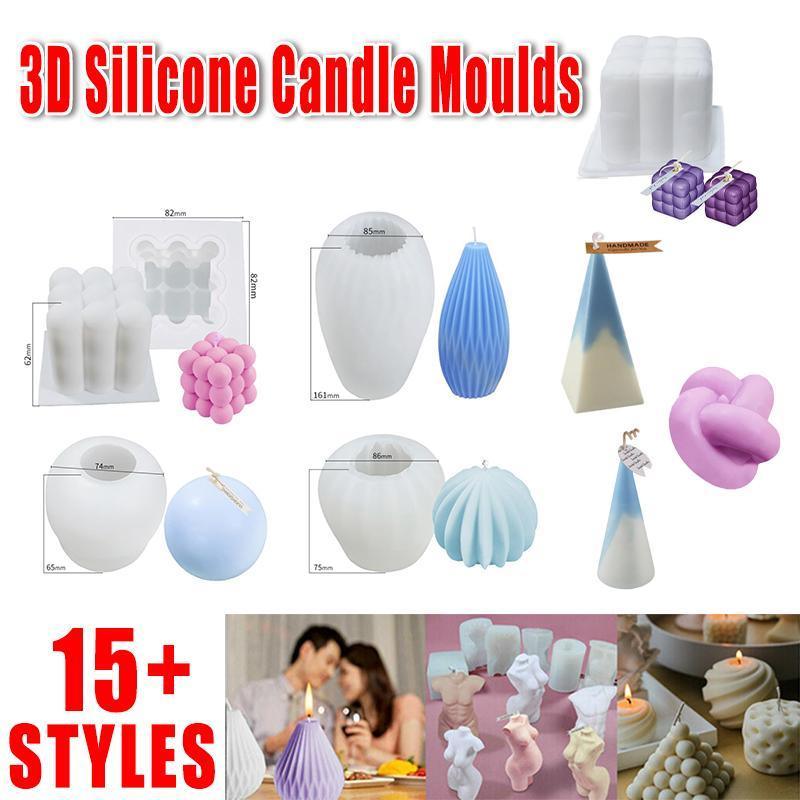 3D Silicone Candle Mould - Cube, Large 82 x 82 x 62 mm (Style 2) - view 2
