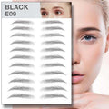 3D Waterproof Eyebrow Tattoo Stickers, Hair-Like Natural Brows - Black (E09)