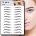 3D Waterproof Eyebrow Tattoo Stickers, Hair-Like Natural Brows - Black (E10)