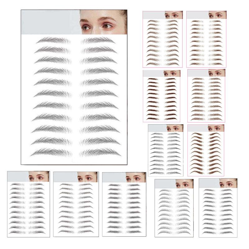 3D Waterproof Eyebrow Tattoo Stickers, Hair-Like Natural Brows - Black (E13) - view 9