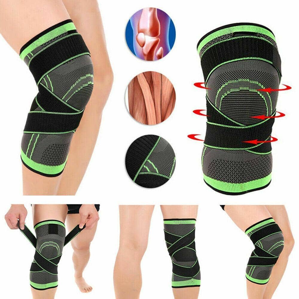 3D Weaving Knee Brace Support Sleeve with Strap - Orange, Size XXXL - view 5