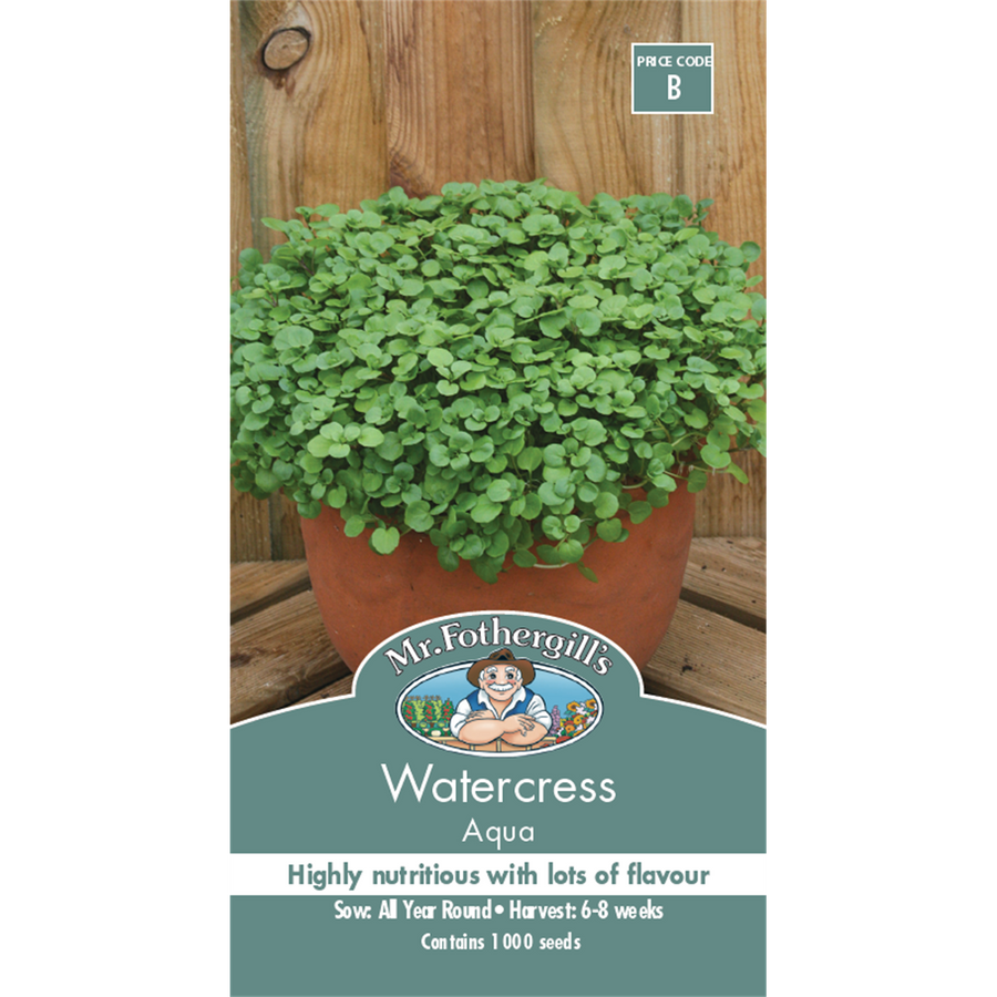 Mr Fothergill's Aqua Watercress Vegetable Seeds for Sun & Part Shade