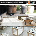 Move It 75mm Black Rubber Fixed Plate Castor, Indoor, 50kg