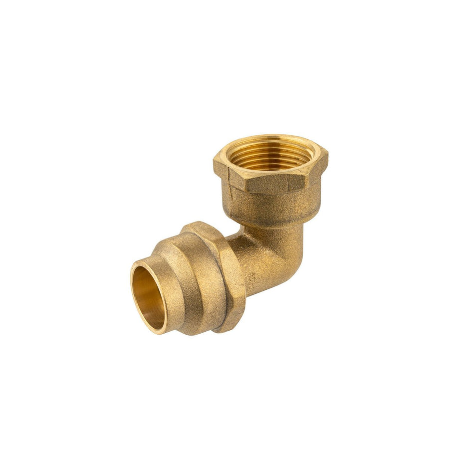 Brasshards Brass Female Flared Compression Elbow 20fl x 20fi 51mm - Lead-Free - Durable - SuperSaverAU - view 1