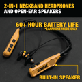 Dewalt 2 in 1 Neckband Headphones Open Ear Speakers - 60+ Hours Battery Life - IP56 Water Resistant - SuperSaverAU - view 2