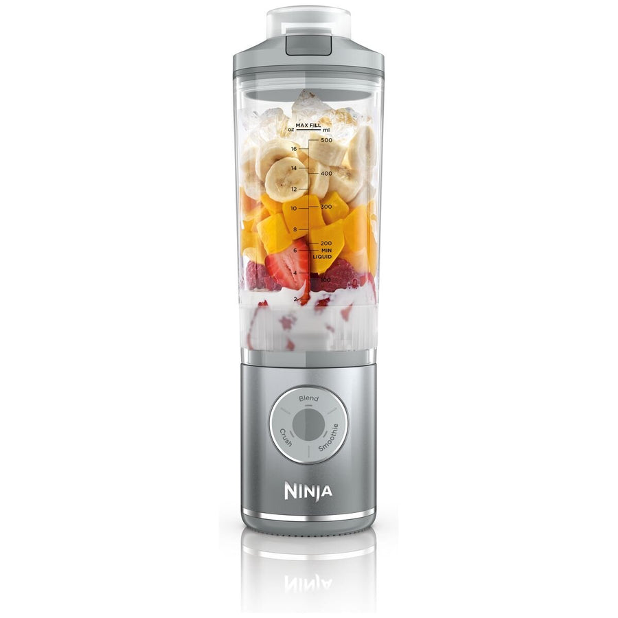 Ninja Blast Max Portable Blender 650ml - Platinum Silver - Cordless Auto IQ Programs - BC251SL