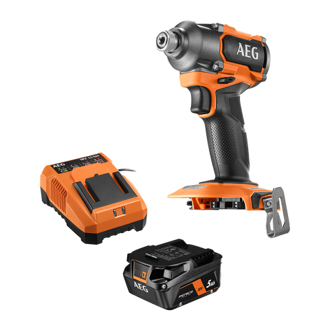 AEG 18V Brushless Cordless Impact Driver Kit A18IDB51 - Battery & Charger