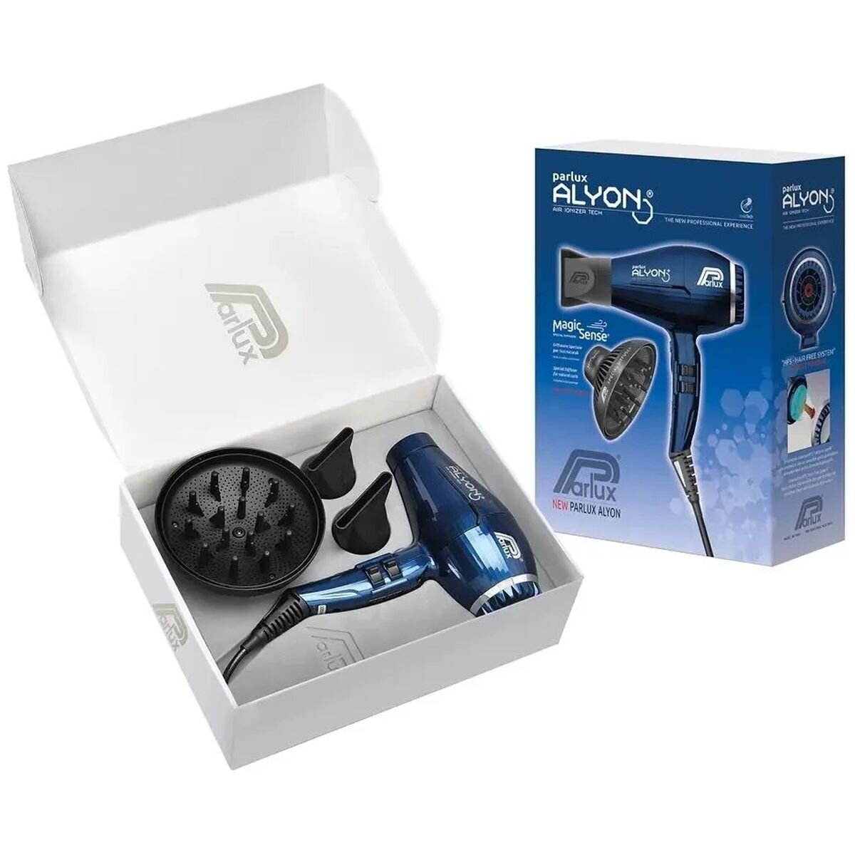 Parlux Alyon Air Ionizer Hair Dryer 2250W - Midnight Blue - MagicSense Diffuser Pack - 150131