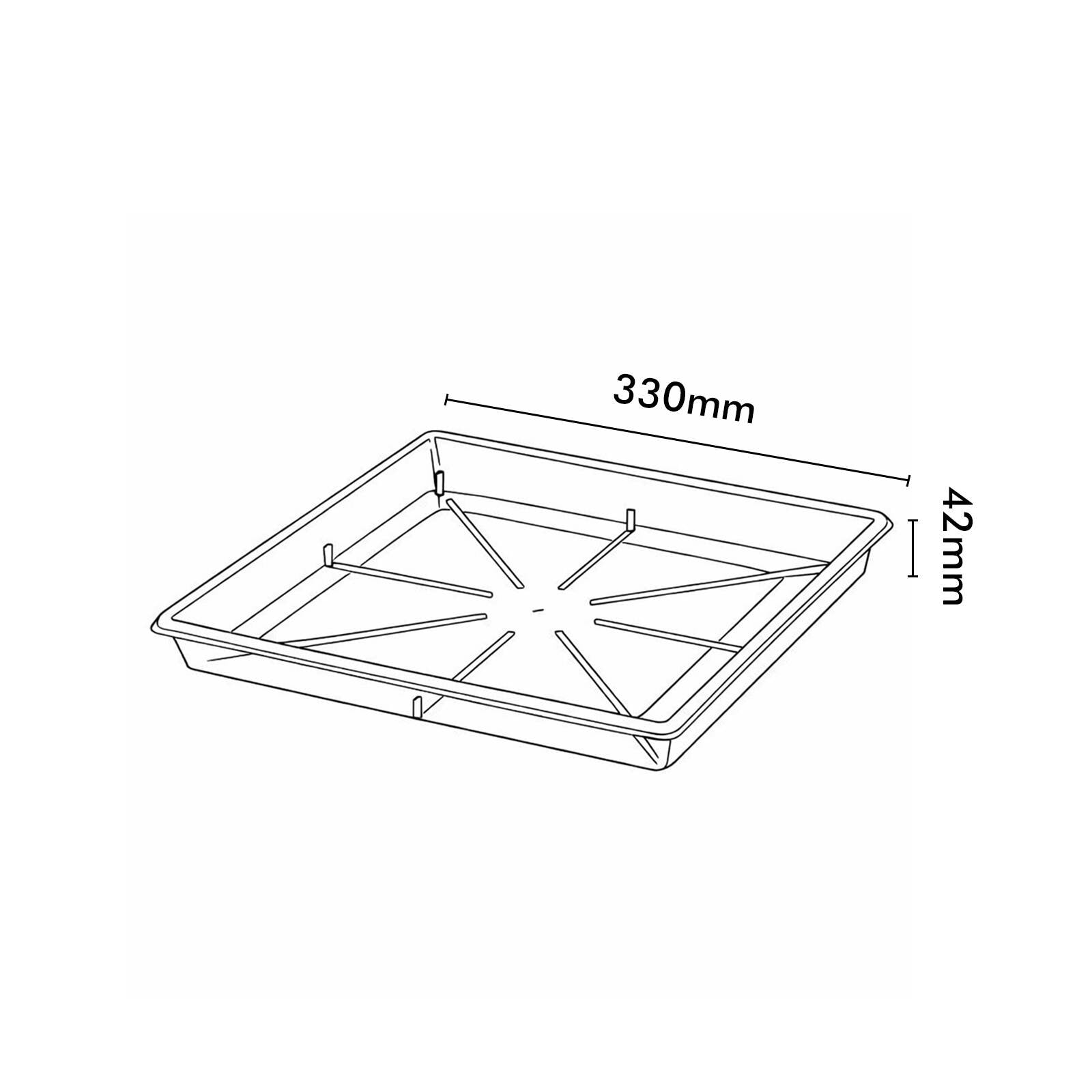 Eden 330mm Clear Porto Polypropylene Square Planter Saucer