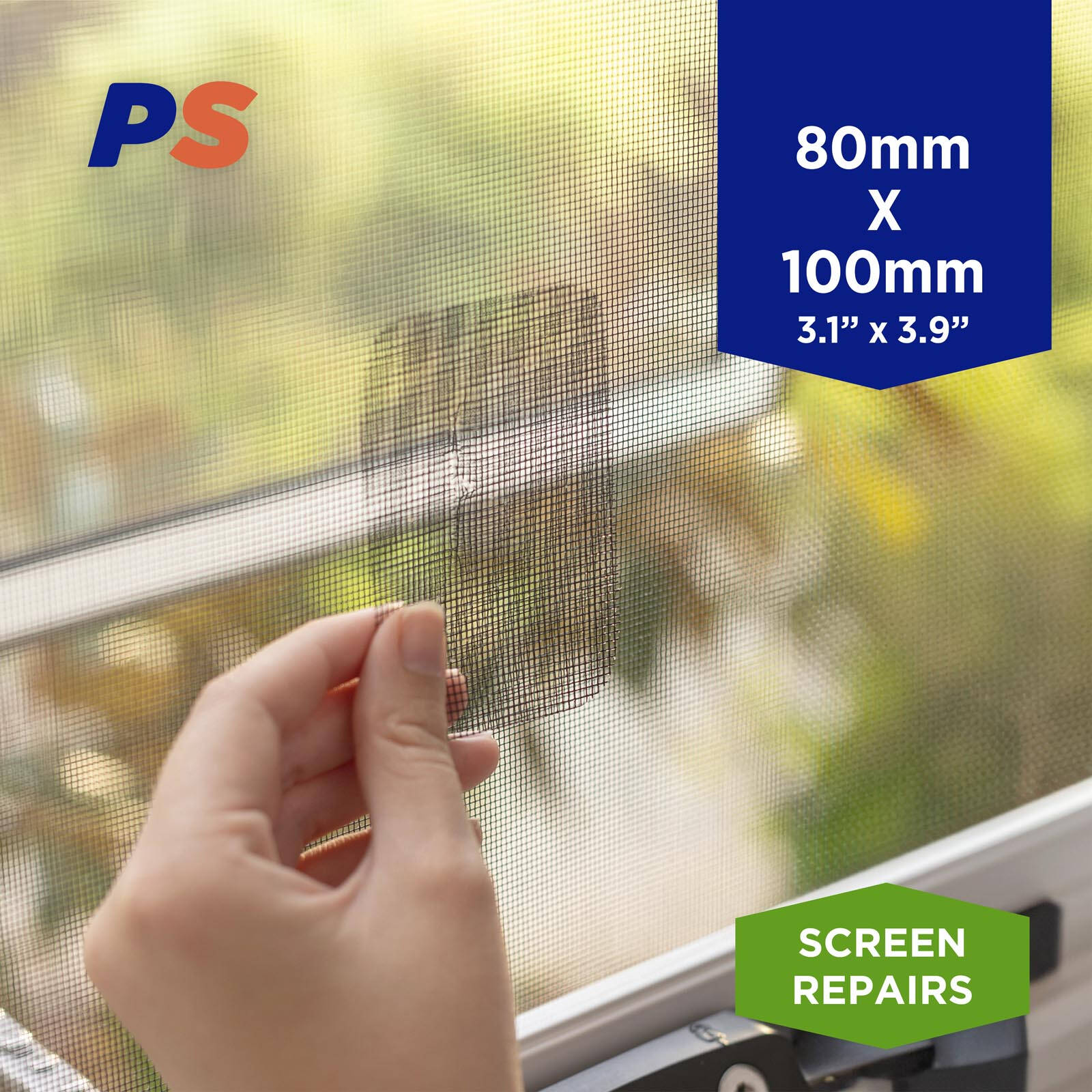 Permastik 100 x 80mm Black Fibreglass Adhesive Screen Patches - 3 Pack