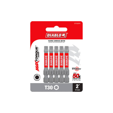 Diablo Power Bit T30 2" - 5 Pack - Extreme Durability & Impact Resistance - SuperSaverAU - view 1