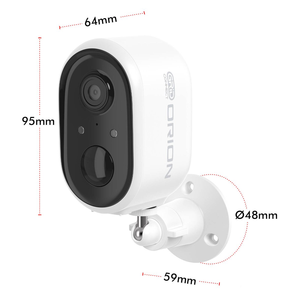 Orion Grid Connect Smart Wireless Rechargeable 3MP Security Camera - 2K Resolution - Weather Resistant - White - SuperSaverAU - view 5