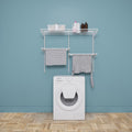 Elfa Laundry Solution with Drying Rack - White E-Poxy Bonded Steel - Foldable Racks - 12079