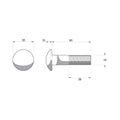 Zenith M16 x 65mm Hot Dip Galvanised Cup Head Bolt & Nut - 4.6 Grade Steel