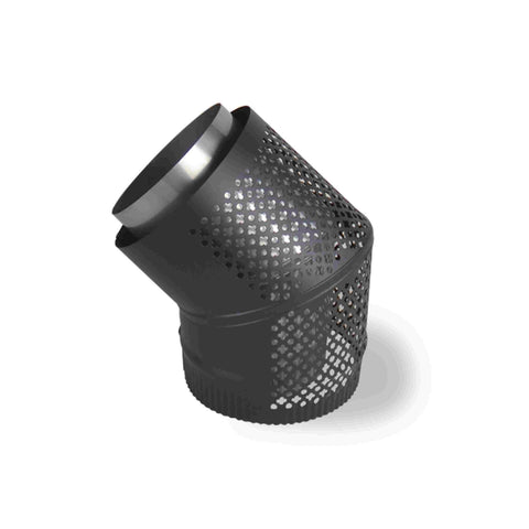 Scandia 45 Degree Rear Facing Bend Flue Kit Black Mesh 304 Stainless Steel