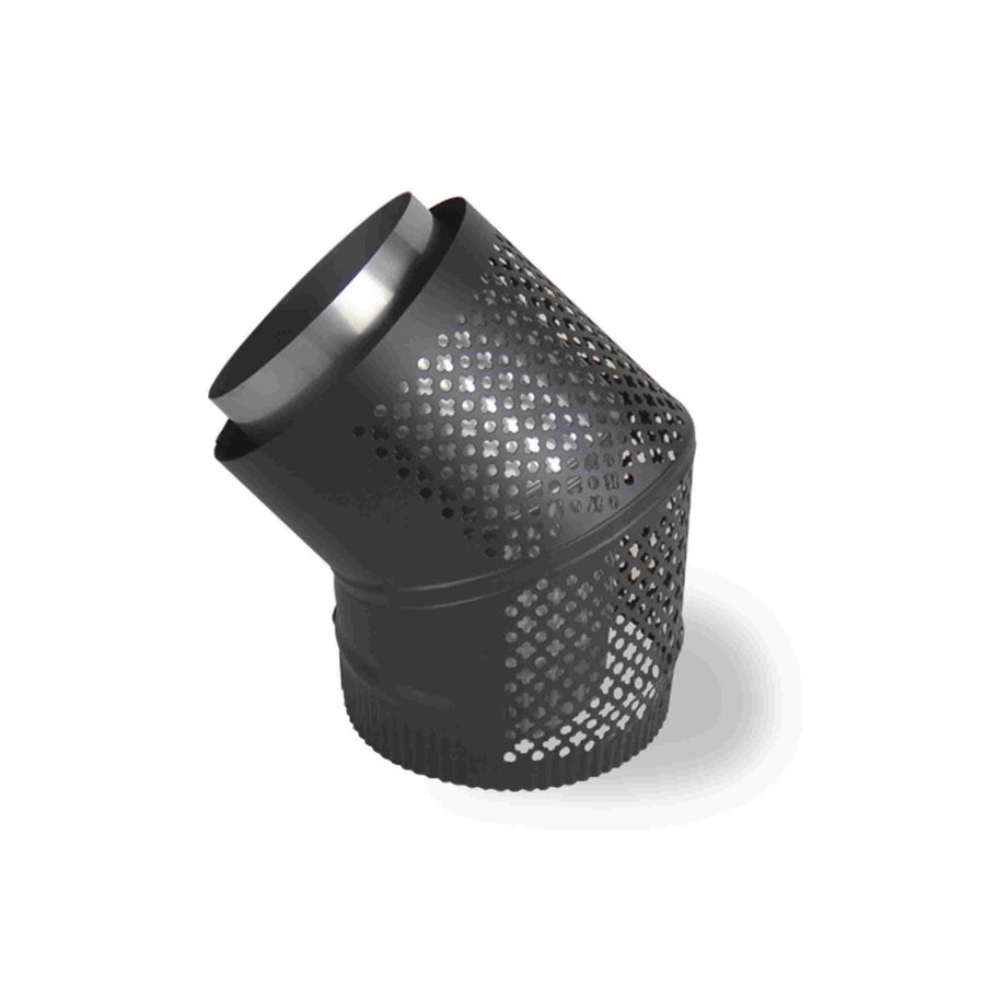 Scandia 45 Degree Rear Facing Bend Flue Kit Black Mesh 304 Stainless Steel
