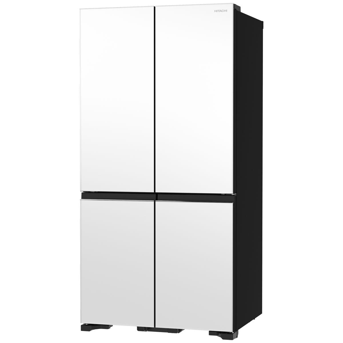 Hitachi 569L French Door Fridge - Matte White Glass, Human Sensor Auto Door, Ice Maker - RWB640VT0X-1MGW