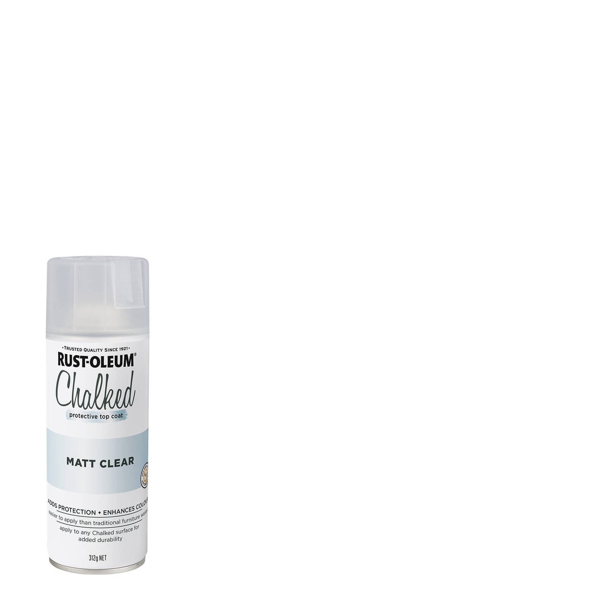 Rust Oleum Clear Ultra Matt Chalked Protective Top Coat 340g - 0.34L - SuperSaverAU - view 2