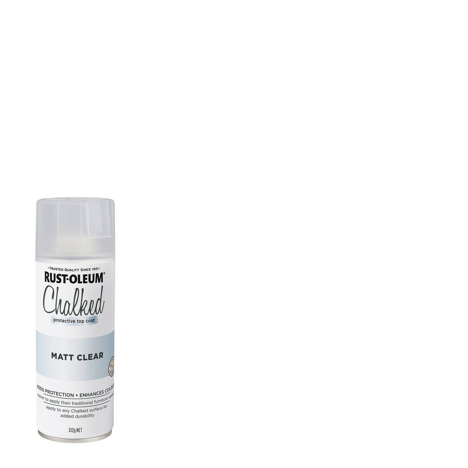 Rust-Oleum 340g Clear Ultra Matt Chalked Protective Top Coat, Indoor & Outdoor Aerosol