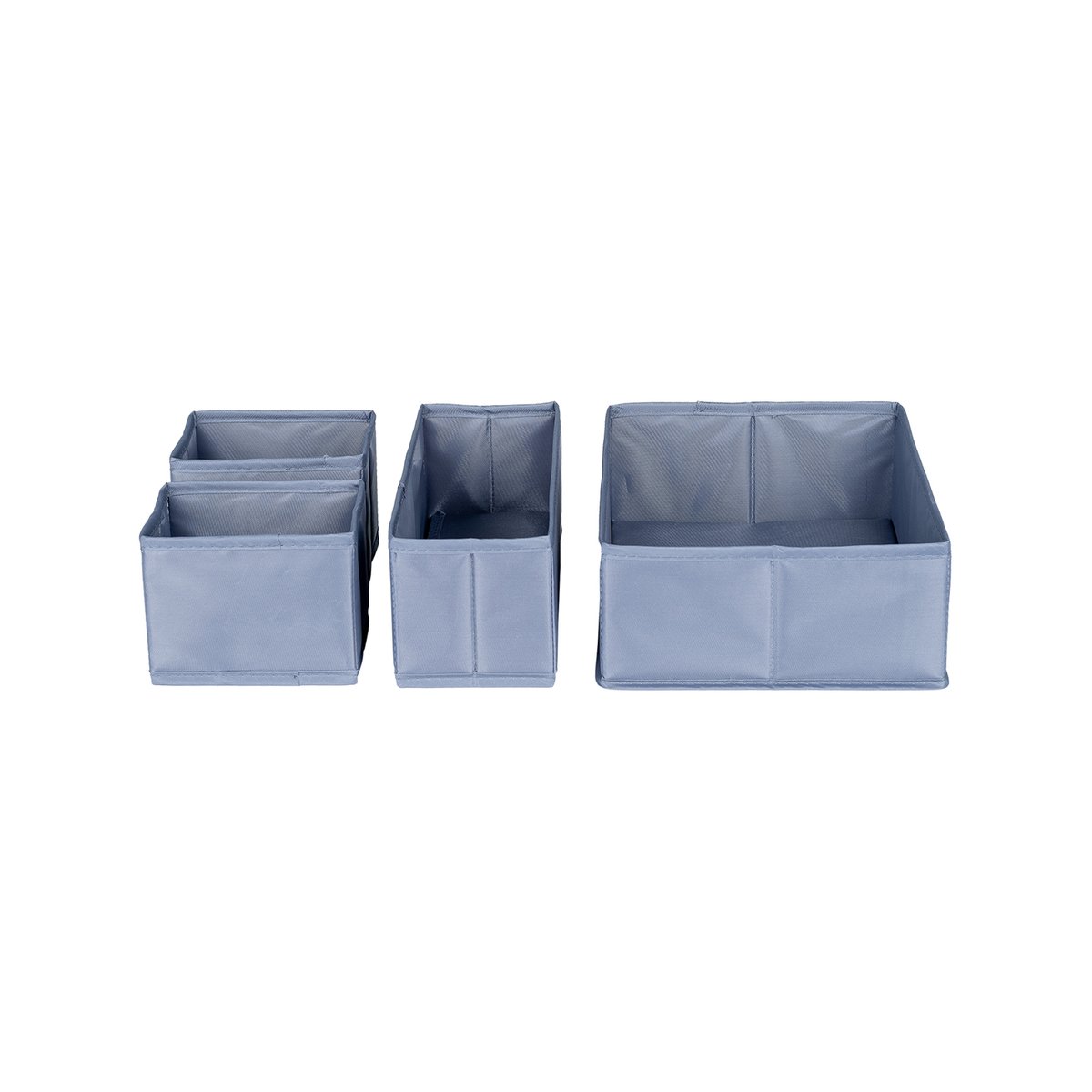 All Set Drawer Organiser - Set Of 4 - Polyester - Grey Storage Boxes - SuperSaverAU - view 3