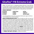 Sika Sikaflex 118 Extreme Grab Adhesive 290ml - White - CE Marked - SuperSaverAU - view 3