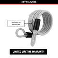Master Lock 6mm x 1.8m Looped Self-Coiling Cable, Vinyl-Coated Braided Steel