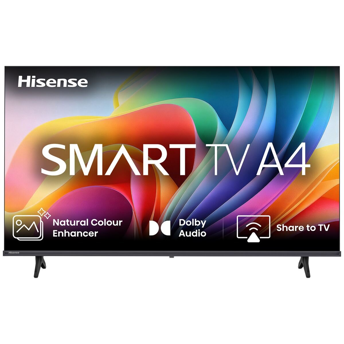 Hisense 32 Inch A4S HD Smart TV - VIDAA Smart TV, Wide Colour Gamut, 6 Star Energy Rating - 32A4SAU