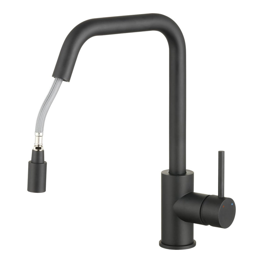 Estilo 35mm Matte Black Side Lever Pull Down Sink Mixer - Ergonomic Handle - Water Efficient - SuperSaverAU - view 1