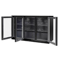 Husky 307L triple door outdoor beverage fridge - black, anti-condensation glass doors - ALFC3BLK840ELB
