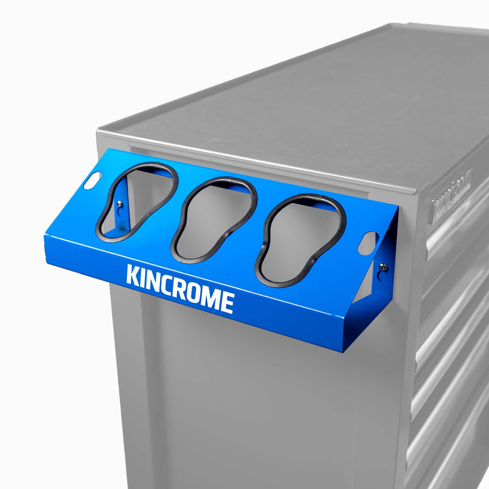 Kincrome BLUESTEEL Power Tool Holder 3 Slot - Heavy-Duty Steel, Left or Right Fitting
