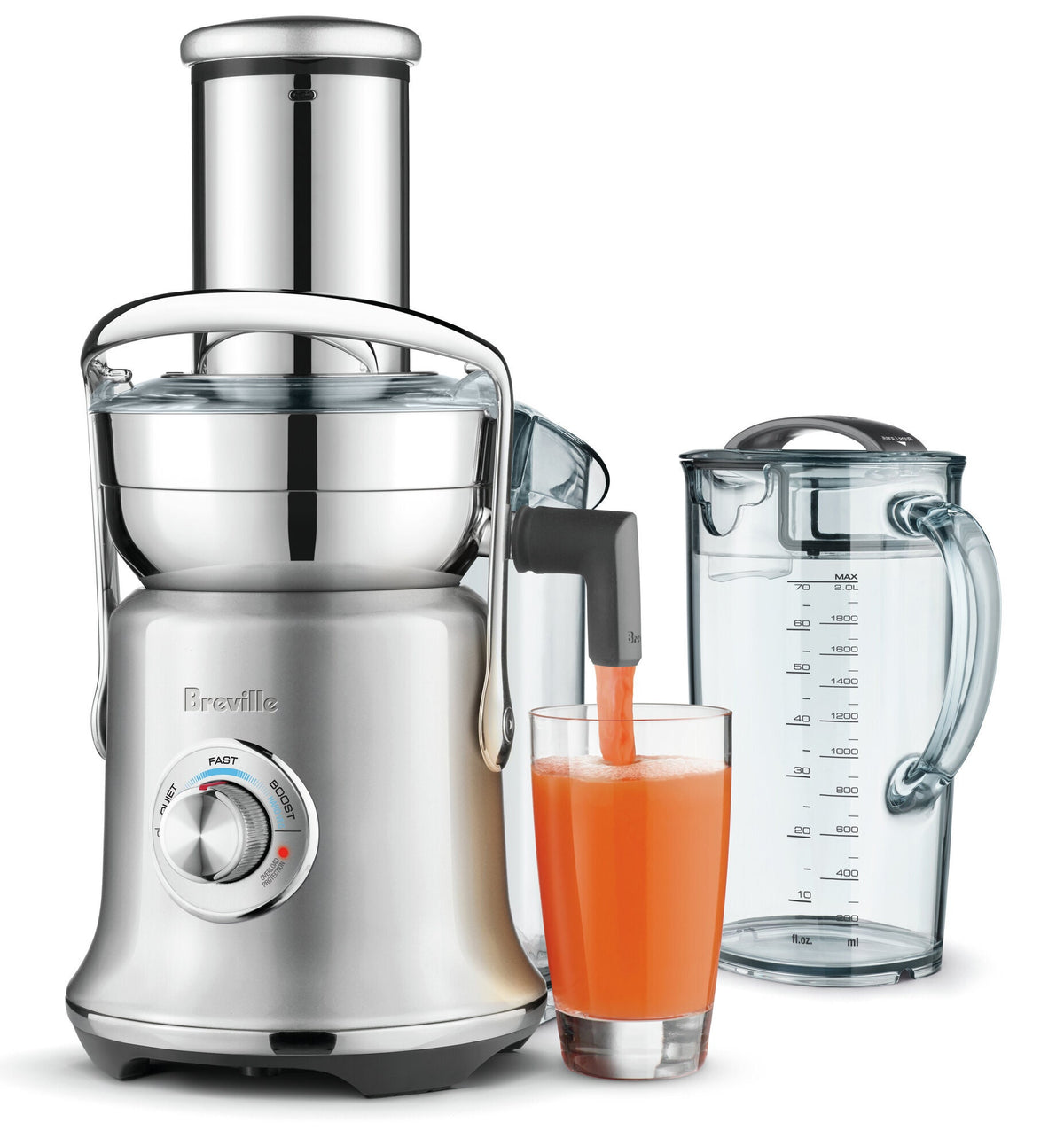 Breville Juice Fountain Cold XL Juicer 1500W - Brushed Stainless Steel, 2L Seal and Store Jug - BJE830BSS