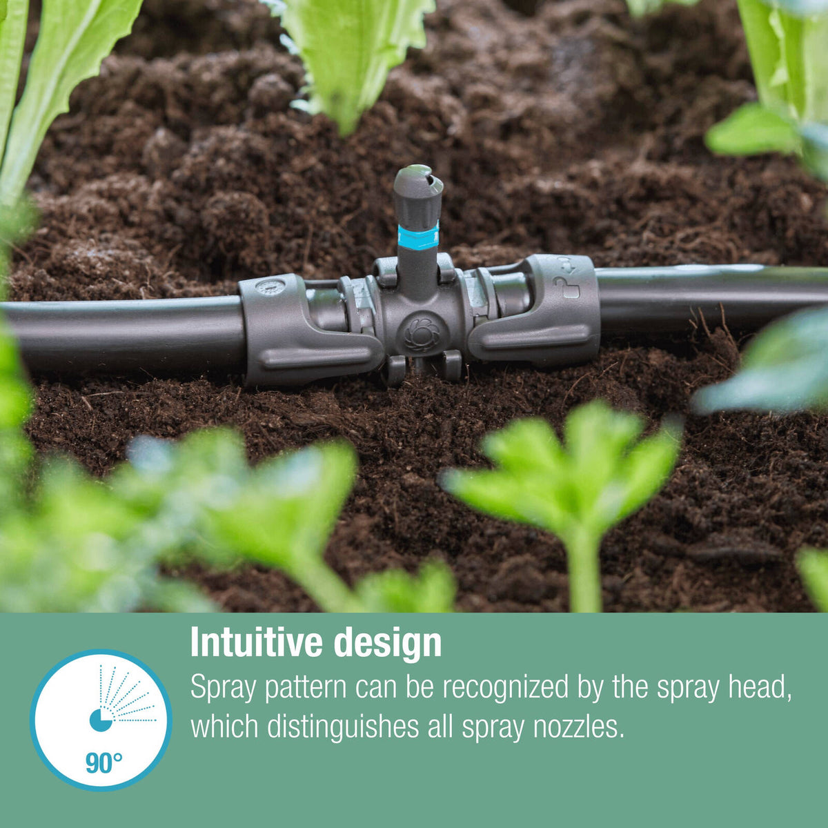 GARDENA 90 Degree Micro Irrigation Spray Nozzle 5 Pack Black/Turquoise