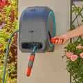 GARDENA Dual 2 in 1 Manual Roll-Up 25m Hose Reel, Wall Mount or Portable