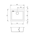 Oliveri Santorini Grande single bowl topmount granite sink - 43L bowl - white - ST-WH1561-OF