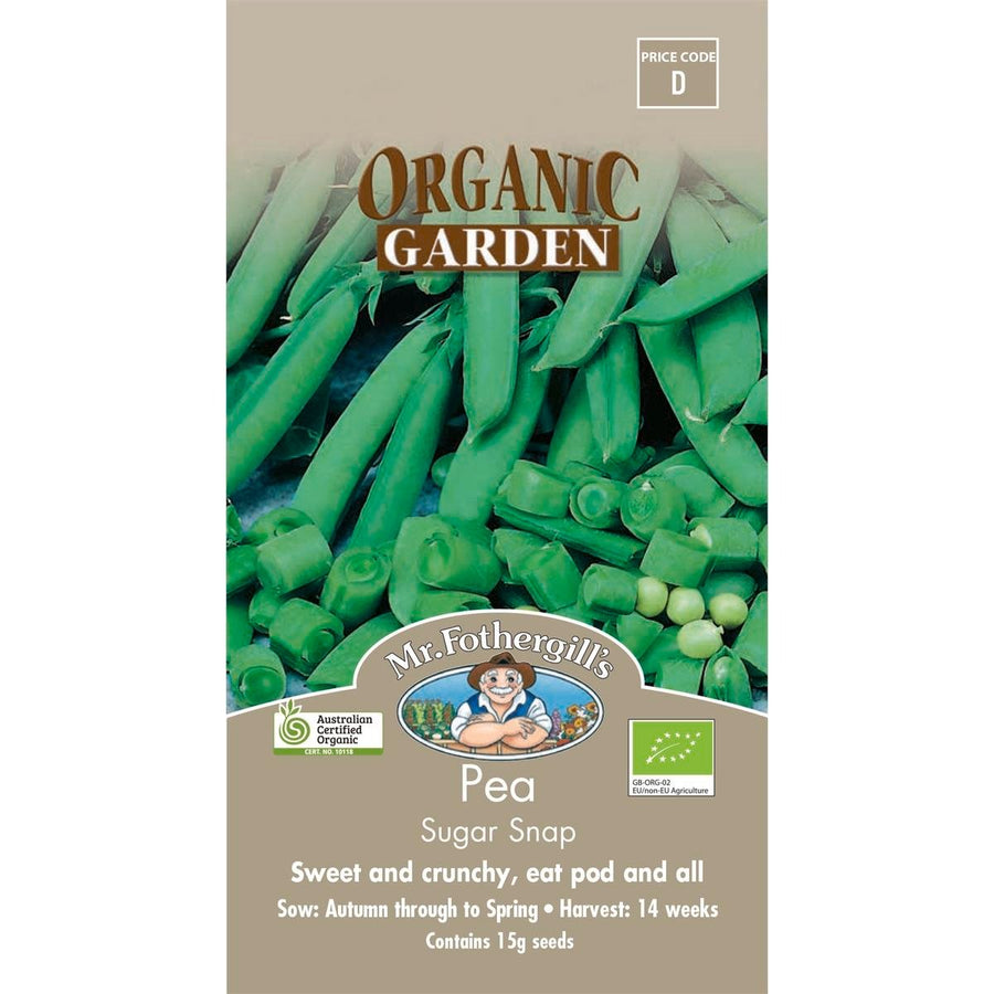 Mr Fothergill Sugar Snap Pea Seeds - 14 Weeks - Organic - Easy to Grow - SuperSaverAU - view 1