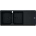 Franke Urban double bowl topmount or flush mount sink - right hand drainer - Matte Black - UBG621MBRHD