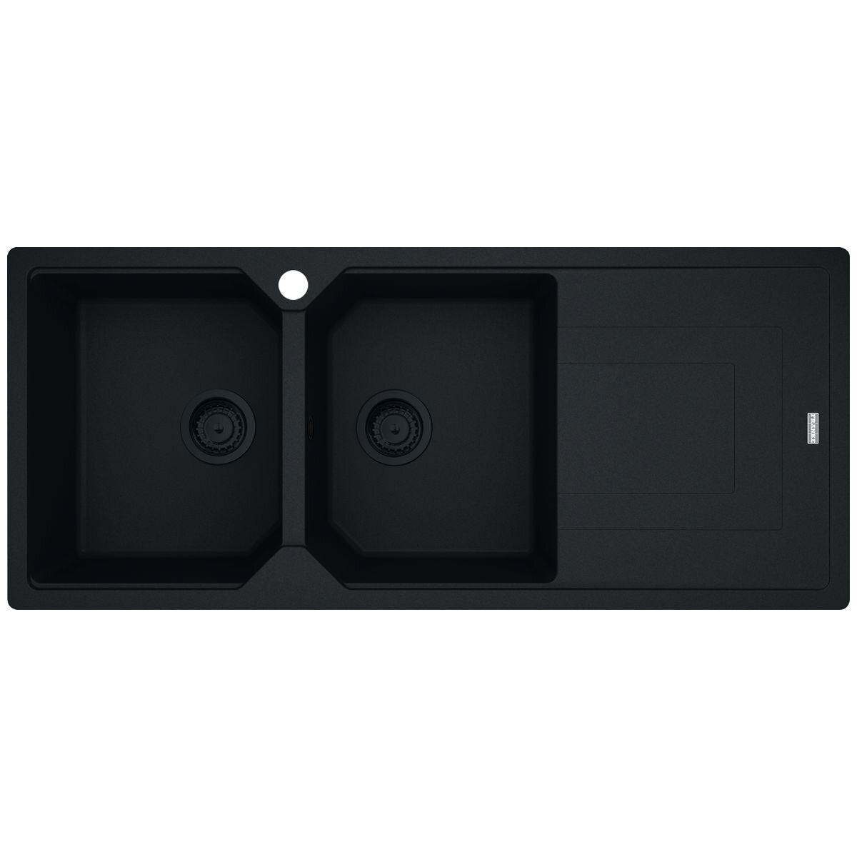 Franke Urban double bowl topmount or flush mount sink - right hand drainer - Matte Black - UBG621MBRHD