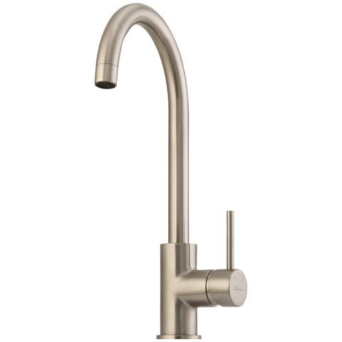 Oliveri Venice gooseneck mixer tap - Brushed Nickel, brass body, WELS 5 Star, 6L per minute - VE520FBN