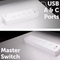 Arlec Grid Connect Smart 4 Outlet Powerboard - 4.2A USB A&C Charger - White - SuperSaverAU - view 2