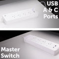 Arlec Grid Connect Smart 4 Outlet Powerboard with USB-A & USB-C Charger White PB4UHA