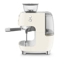 Smeg 50s Style Espresso Machine with Built-in Grinder - 20 Bar, Dual Thermoblock, Cream - EGF03CRAU