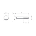 Zenith M12 x 75mm Hot Dip Galvanised Cup Head Bolt & Nut - 4.6 Grade Steel