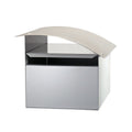 Sandleford Ripple Letterbox - 210 x 180 x 290mm - Galvanised Steel - Lockable - White/Silver - SuperSaverAU - view 1