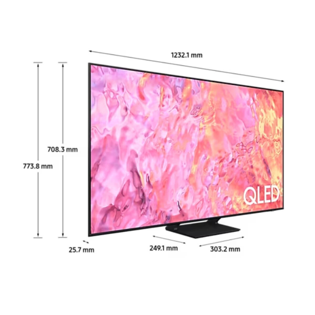 Samsung 55 Inch Q60C QLED 4K Smart TV - Quantum HDR, AirSlim Design, Edge Lit - QA55Q60CAWXXY