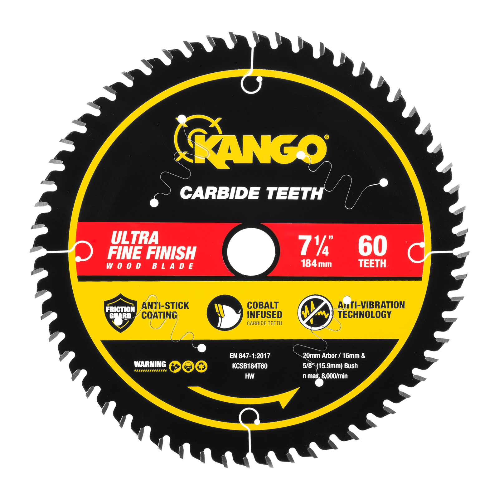 Kango 184mm 60T Wood Circular Saw Blade for Clean Cuts in Timber