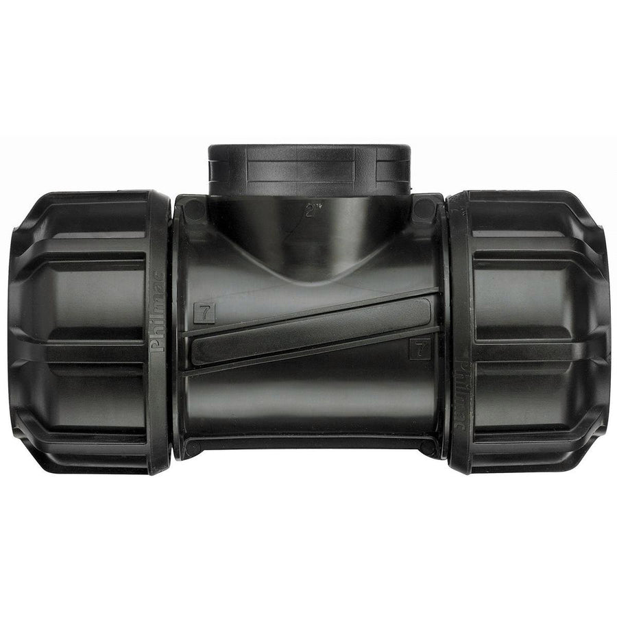 Philmac Metric Pipe Tee - 20mm x 20mm x 3/4 Polypropylene - Durable Fit - SuperSaverAU - view 1