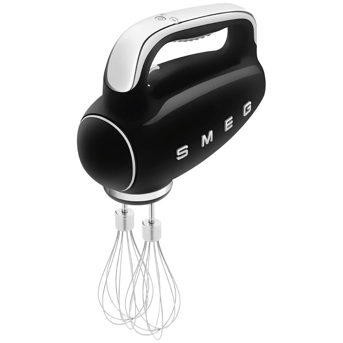 Smeg 50s Retro Style Hand Mixer - 250W, 9 Speeds Plus Turbo, Backlit LED Display, Black - HMF01BLAU