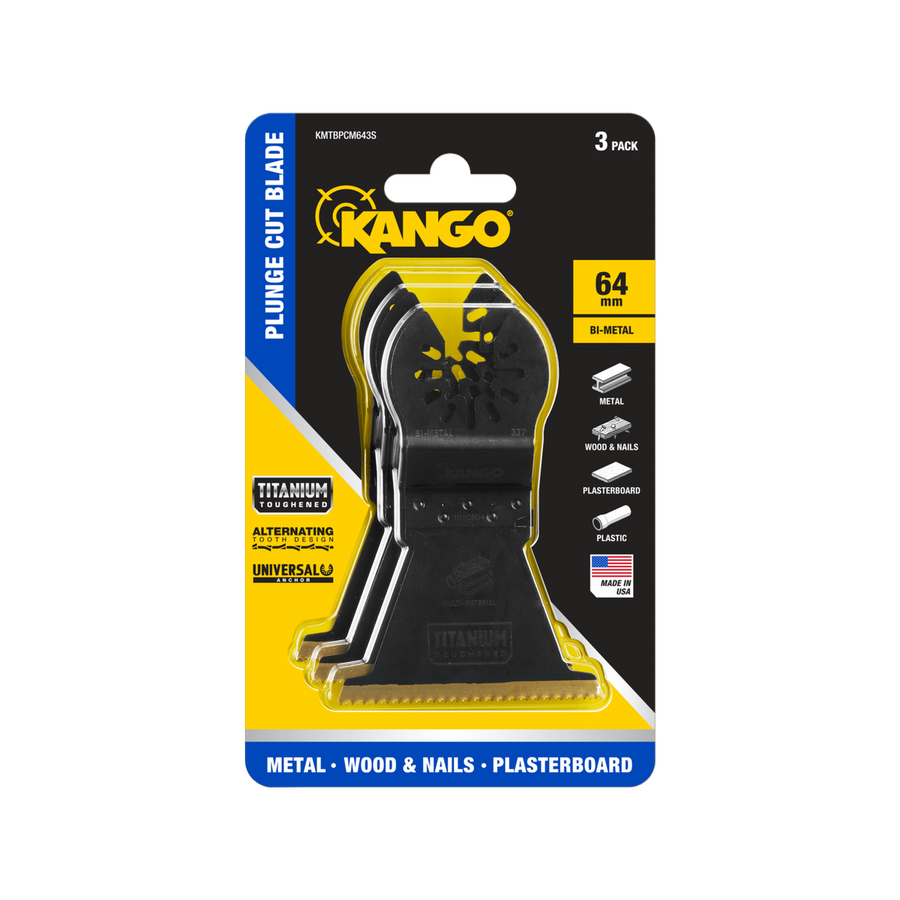Kango Bi-Metal Plunge Cut Multi Tool Blade 3 Pack - 64mm - Durable Cutting - SuperSaverAU - view 1