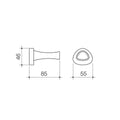 Caroma Robe Hook - 55mm x 46mm - Brass - Polished Chrome - SuperSaverAU - view 2