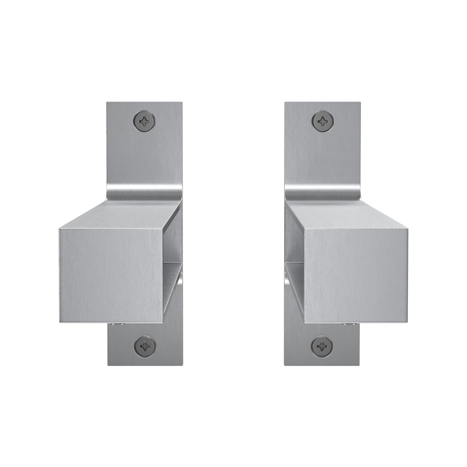 Flexi Storage Decorative Shelving Shelf End Brackets 190mm Brushed Aluminium Style 15kg